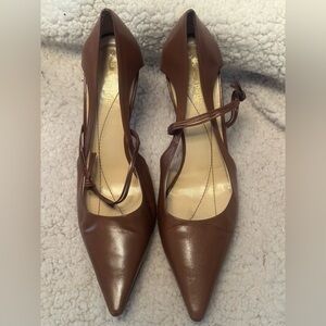 Kate Spade brown leather heel pointed Toe pumps Size 7 ( SEE PHOTOS)
